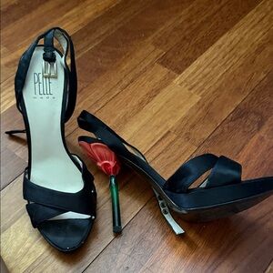 Pelle Moda Black Strappy Heels